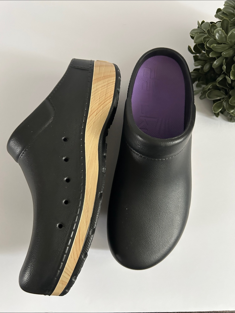 Dansko Black Clogs with Purple Insole - Picture 5 of 10
